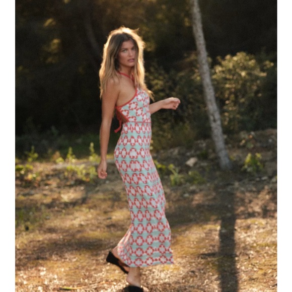 NWT - Zara Knit Maxi Dress - Zara Red and Blue Patterned Maxi Dress, size medium - Picture 4 of 15